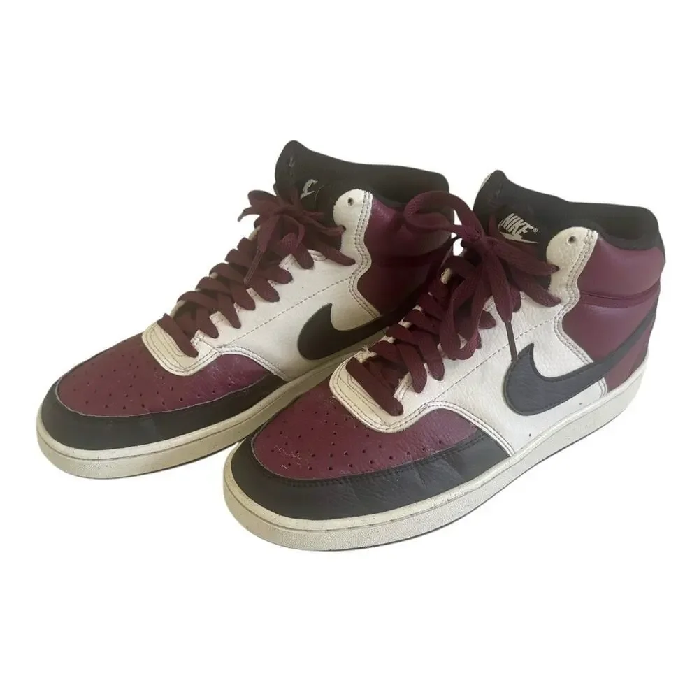 NIKE Court Vision LO NN Shoes Black/University Red White Maroon Men 8 Women 9.5 - Picture 5 of 13